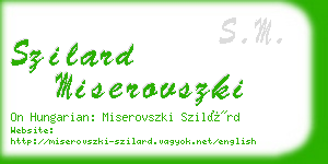 szilard miserovszki business card